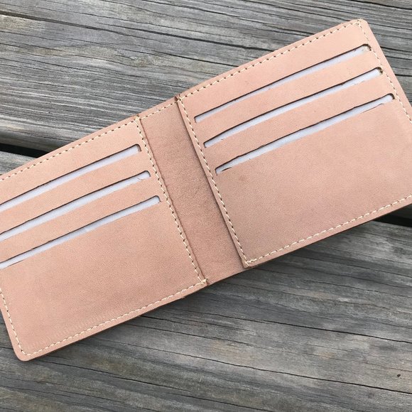 Hand Crafted Other - Men Wallet Bifold All Leather Card Holder Purse
